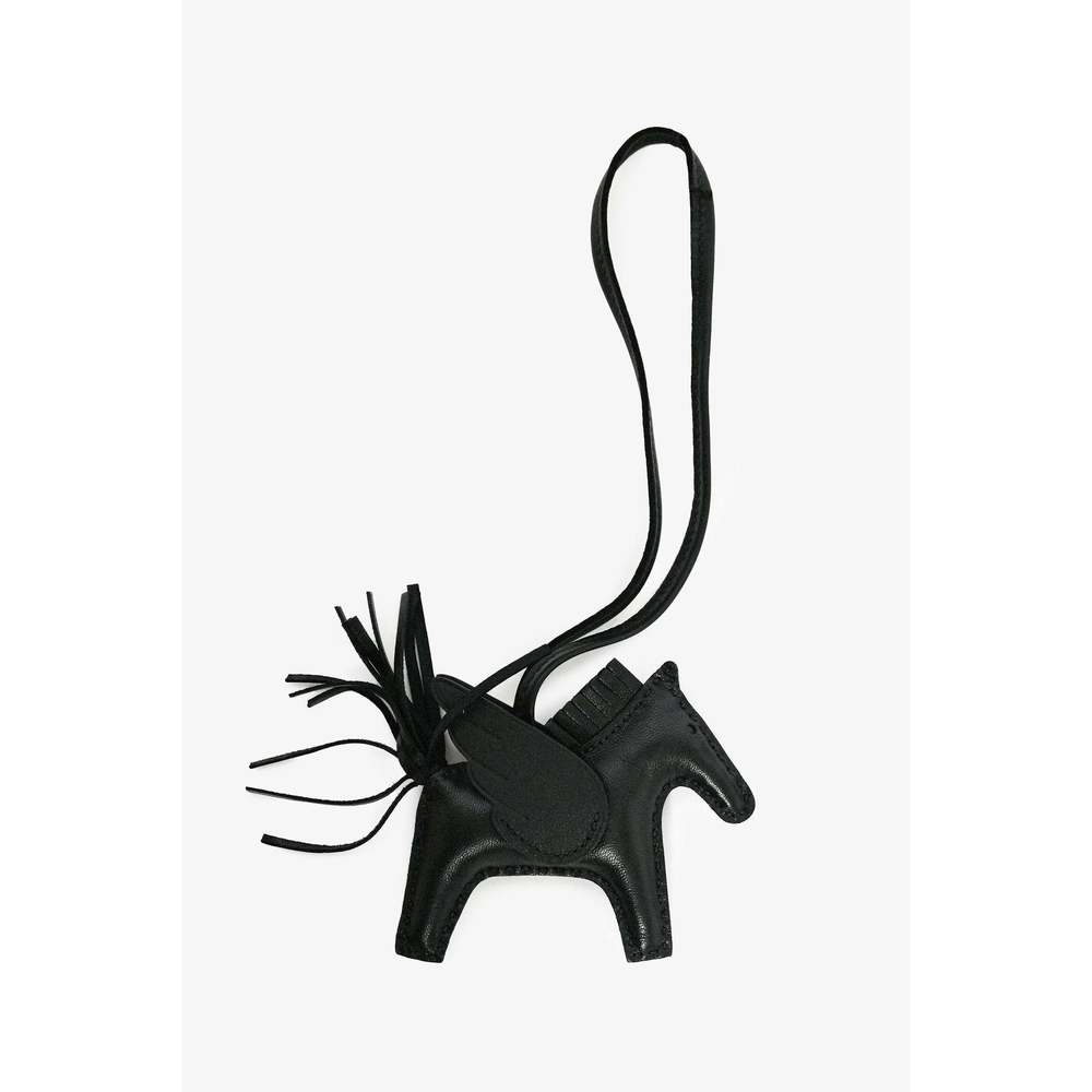 Hermès Black Leather So Black Pegase Charm